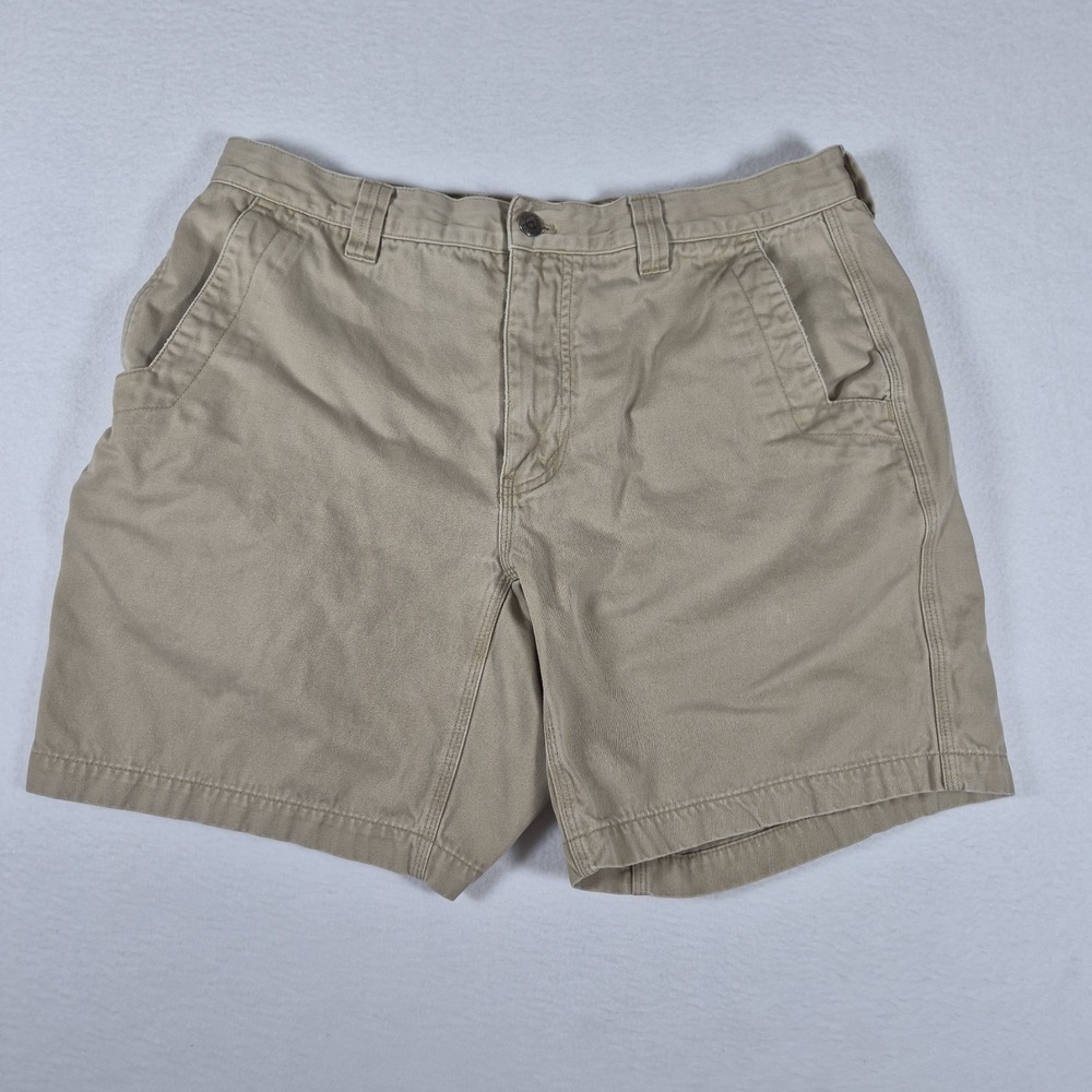 Mountain Khakis Chino Shorts Men's Size 34x8 Khaki 100% Cotton Outdoor Fishing